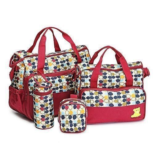Classy 5 In 1 Baby Diaper BAG-Maroon