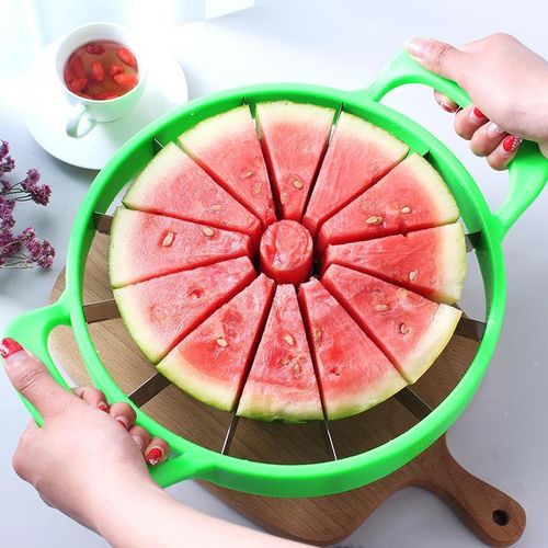 Watermelon Cutter Slicer Stainless Steel Multi-Blade Fruit Divider with Strong Grip Handles