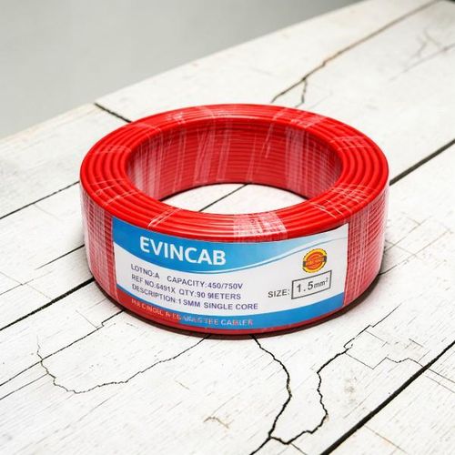 1.5mm Red Single Core Solid Corrosion Proof Flame Retardant Electrical Wiring Cable