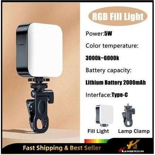 KANGERDUN Pocket RGB Portable LED ring light Light Video Mini Fill Light For Camera Smartphone Laptop Selfie Adjustable RBG Lamp