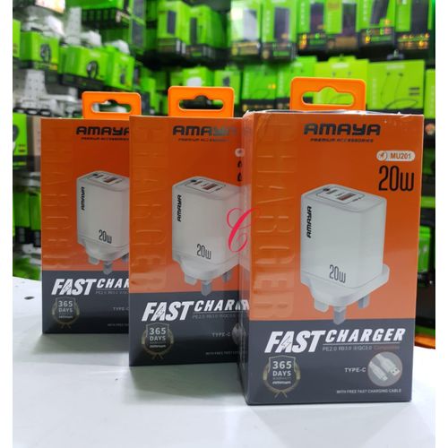 MU201-C29 20W P.E2.0 PD3.0 QC3.0 fast charger with Type C cable