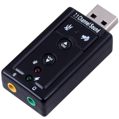 USB External Sound Card 7.1 Channel Audio Mic Adapter for Laptop or PC, Just Plug and Play (1pc, Black)