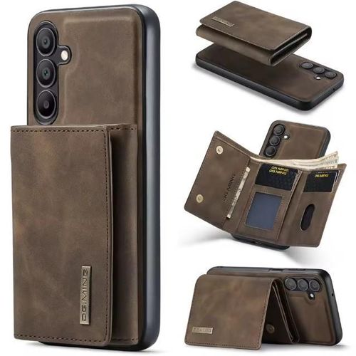 Samsung Galaxy A56 Brown DG.MING Premium Leather 3-Fold Wallet with Detachable Magnetic Case – Sleek and Functional
