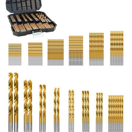 99 PCS Titanium Drill Bit Set, DIY High Speed Drill Bits Kit with Storage Case, Sizes from 1.5-10 MM for Steel, Aluminum, Copper, Soft Alloy Steel, Wood, Plastic