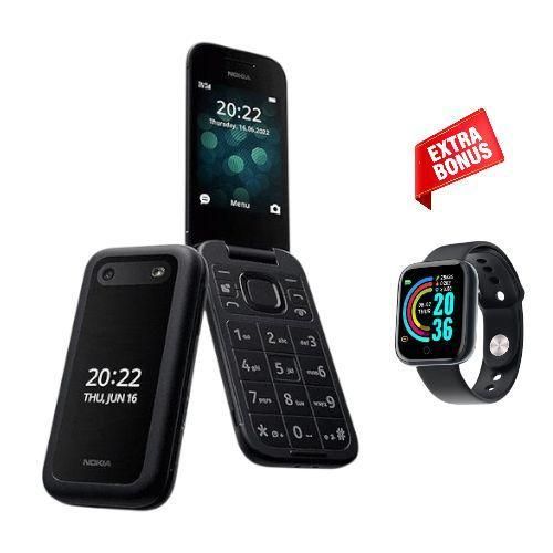Nokia 2660 Flip Mobile Phone Classic - 4G-Dual SIM-Long Battery Life TA-1474 - Black