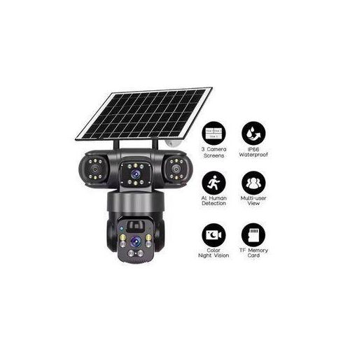 V380 Pro HD 3 Screens 4G Solar Camera 6MP Triple Lens
