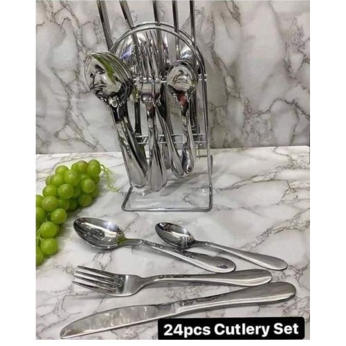 24-Piece Flatware Cutlery Set, Stainless Steel Spoons Forks and Knives Sets,for Home Restaurant, Party