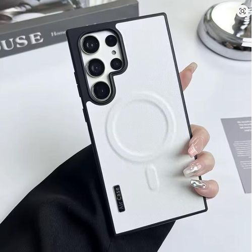 Galaxy S25 Ultra Back Cover Luxury Leather Magnetic Shockproof Heavy Protection Phone case Back Cover