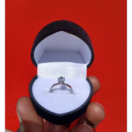 Quality Silver Plated Cute Proposal Engagement Ring For Lady With A Free Lovely Jewelry Box