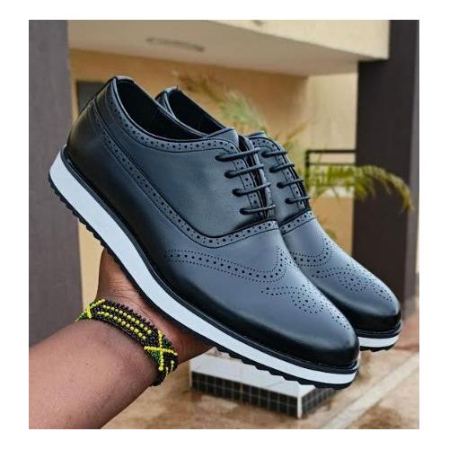 FormalCasual Mens Stylish Leather Shoes Premium Quality Elegant Comfortable- Black