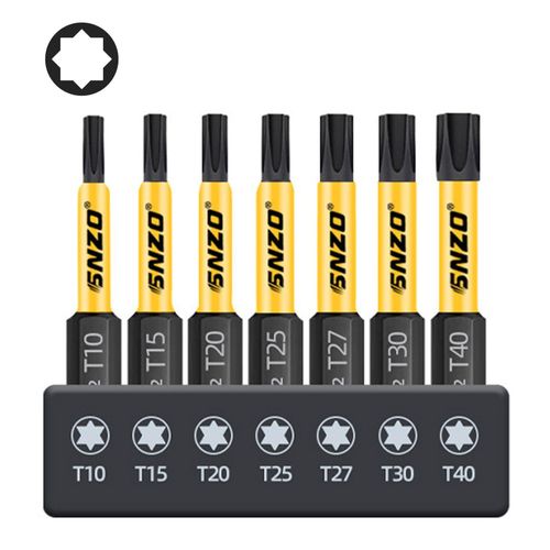 7-Pack Torx Bit Set for Impact Driver,Profession S2 Alloy Steel Star