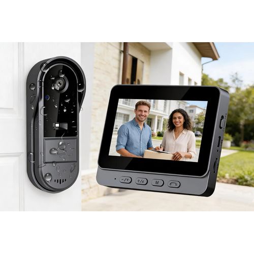 Video doorbell intercom with screen waterproof smart home video doorbell with screen night vision door bell with camera