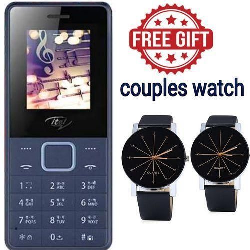 Itel 2160// Dual SIM//Black//free Couple Watches