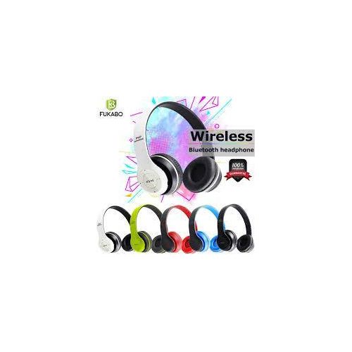 Wireless Bluetooth Headphones - Foldable Stereo Headset with Mic, FM Radio, and SD Card Slot - Extra Bass Sport Earphones