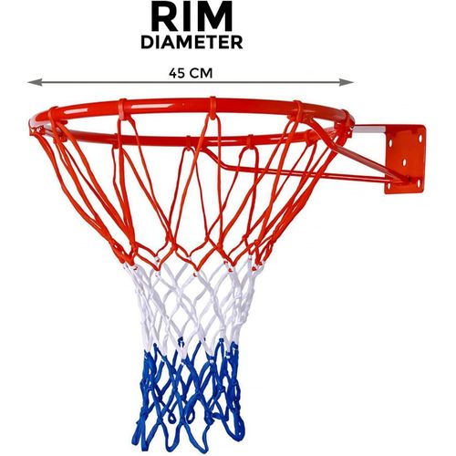 45cm Standard Full Size Wall Mounted Basketball Goal Hoop Rim Cylinder with Net Fittings