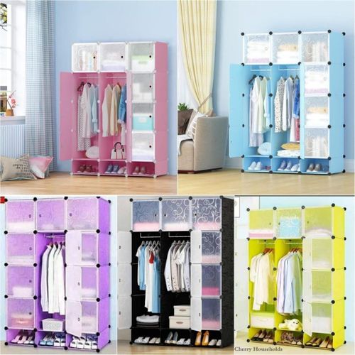 Portable 3-Column Plastic Wardrobes