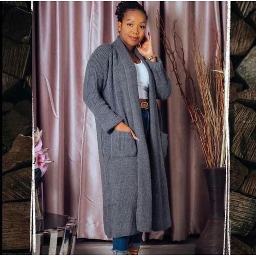 Ladies Semi Turkey Long Gray Sweater