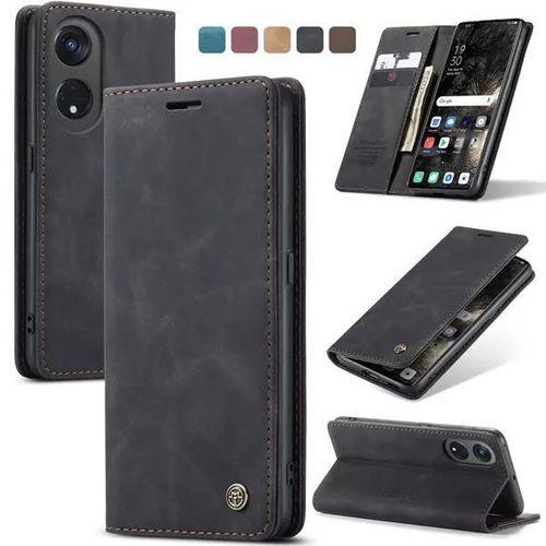 Oppo Reno8T 5G Phone Case, Wallet-Style Flip Cover Retro Leather All-Round Protection for Second Device