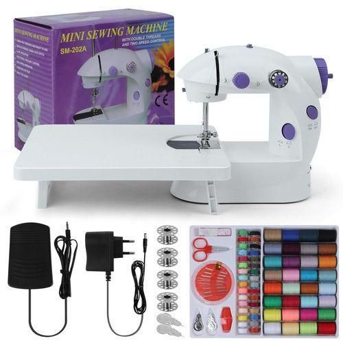 Portable Mini Desktop Electric Sewing Machine – Dual Speed Multi-Functional Tailoring Appliance with Foot Pedal – Compact Household Stitching Machine for Beginners, Crafts & Quick Repairs, Size: 22.5 x 21 x 13 cm