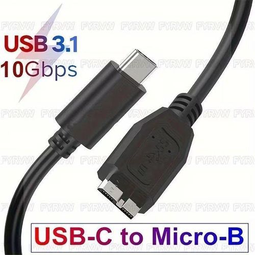 USB C to Micro B Cable, 10Gbps Speed for PVC External Hard Drive, USB 3.1 Type C to Micro-B for iPhone 15 Series, Seagate WD Westgate My Passport, for MacBook Pro/Air, for iPad/Tablet