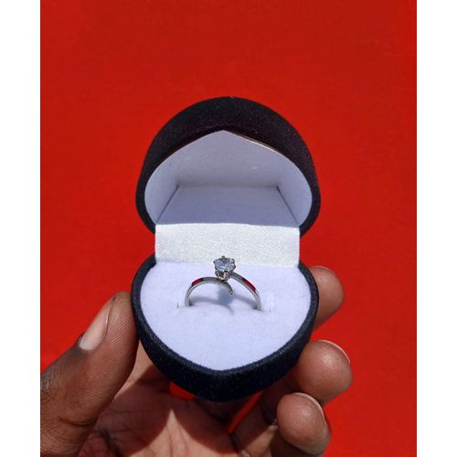 Quality Silver Plated Cute Proposal Engagement Ring For Lady With A Free Lovely Jewelry Box