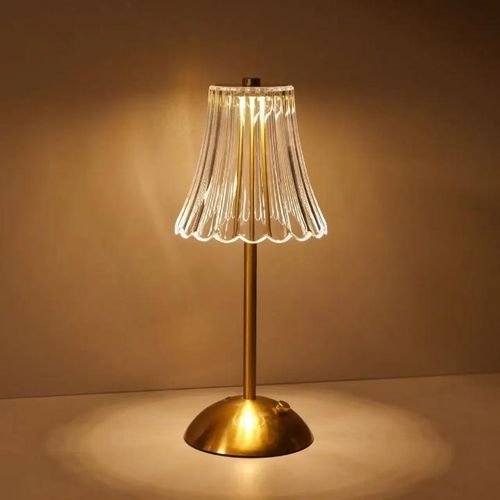 LED retro metal base table lamp USB charging cordless night light for bedroom restaurant