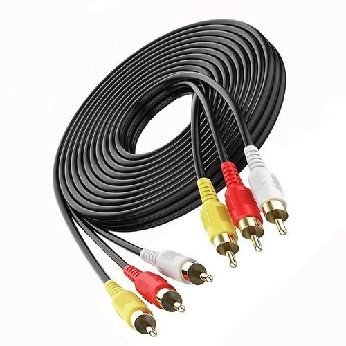 3 RCA Male to Male 3 Rca Audio Video AV Cable. Suitable for TV LC LED Home Theater Laptop PC DVD .Black,1 Pc Pack. (10 Meter)
