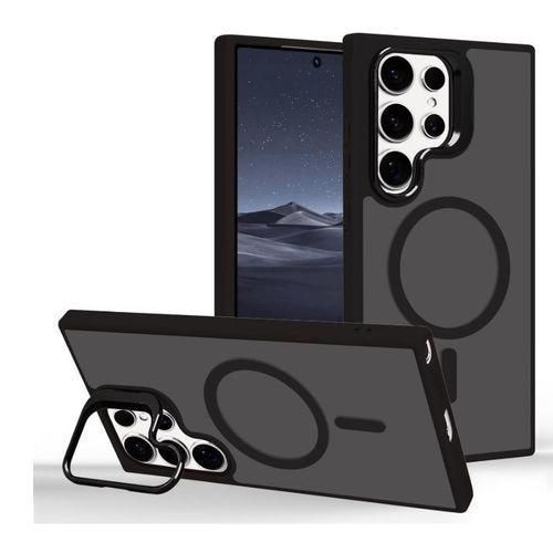 Samsung Galaxy S25 Ultra Cover Invisible Foldable Metal Holder Support Transparent Magsafe Wireless Charging Mobile Phone Case cover