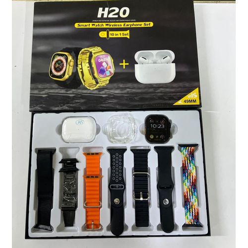 10-IN-1 H20 Smart Watch and Wireless Earphone Set