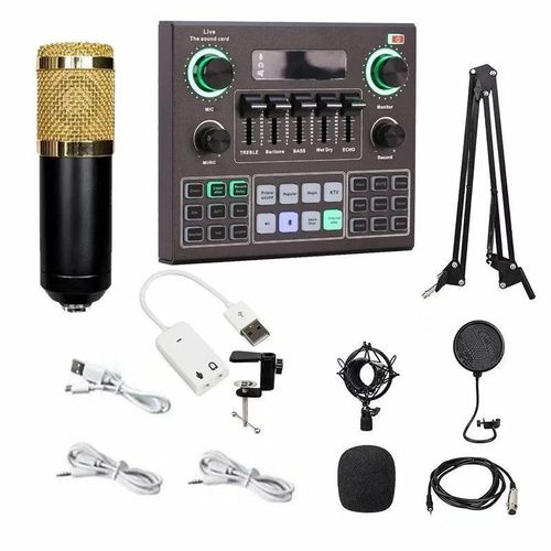 BM800 Microphone and V9 Sound Card for Audio Recording and Mixing
