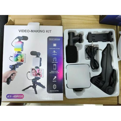 Ay49 RGB Mobile Content Creation Kit with Tripod RGB Light and Phone Holder