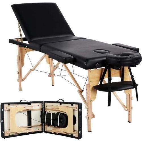 Portable Wooden Massage Bed 3 Section/3 Fold Home Patient Bed