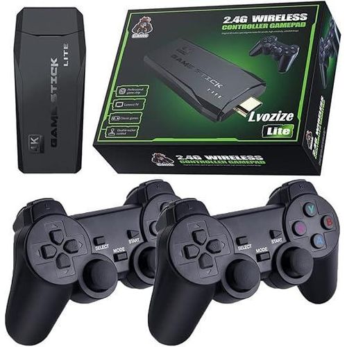 Premium 15,000 Games 4K HDMI Retro Game Stick - Plug and Play Wireless Video Game Console - Portable Emulator Stick with Dual 2.4G Wireless Controllers - Compatible with TV, PC, and Laptop