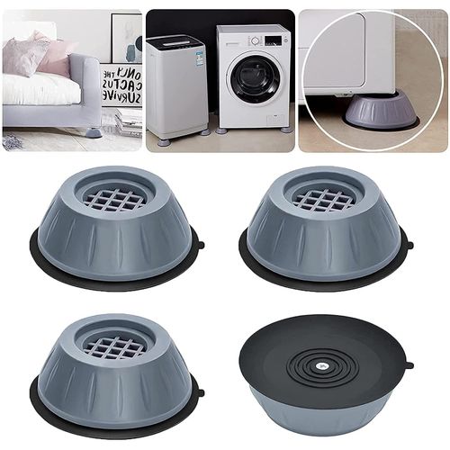 Anti-Vibration Washing Machine Support Pads - 4 Pack Shock Absorbing Non-Slip Rubber Rubber Stabilizer Feet Stand for Washers & Dryers