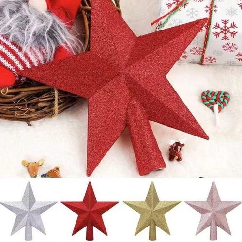 Big star classic glittery star-shaped Christmas tree topper