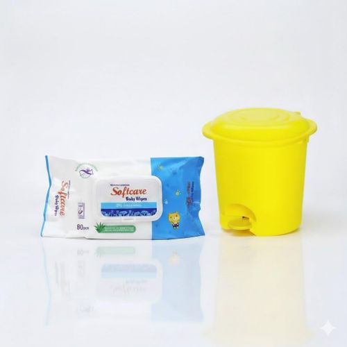 Baby Care Combo Gentle Wipes Diaper Waste Bin