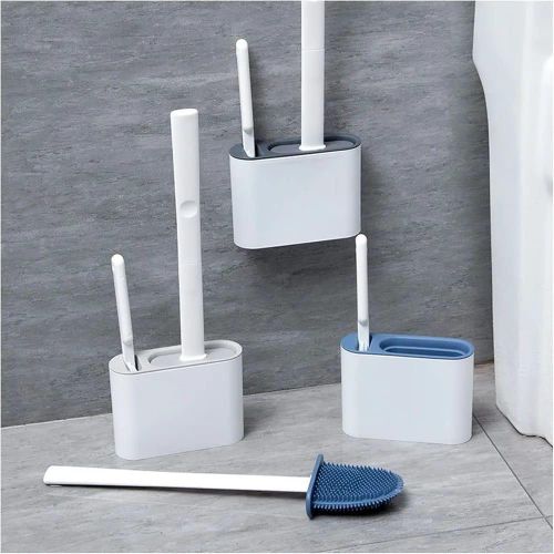 3-in-1 Toilet Brush Set Wall Floor Mounted Bathroom Cleaning Kit