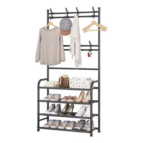 Multi-functional shoe and hat rack