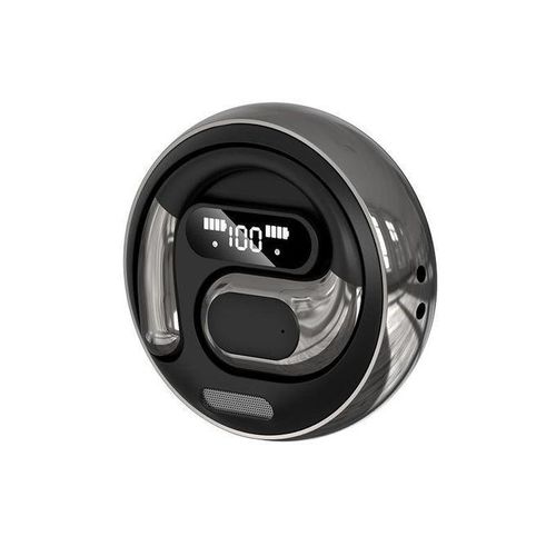 Open Ear Wireless Sports Earphones with Earhooks Stereo Hanging Ear Headphones for Running Cycling - Black