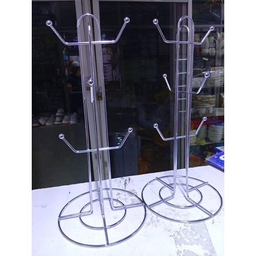 Light Silver Cup Stand Durable Metal Mug Holder Kitchen Cup Storage Rack Organizer