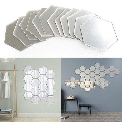 12pcs Acrylic Reflective Mirror Stickers Non-Glass
