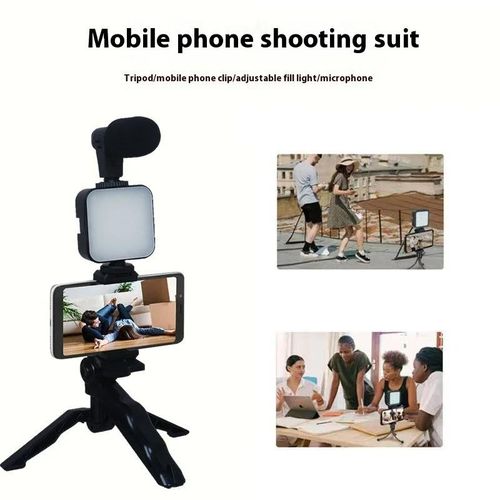 Ay-49 Creator Kit for Vlogging for iPhone, Android Phone with Tripod, 49 LED Light, Content , YouTube, Instagram, TikTok Vlogging Kit