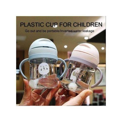250ml Baby Water Bottle Learning Cup Anti Choke Non-spill Training Cup Leak-Proof Fee With Gravity Ball Straw