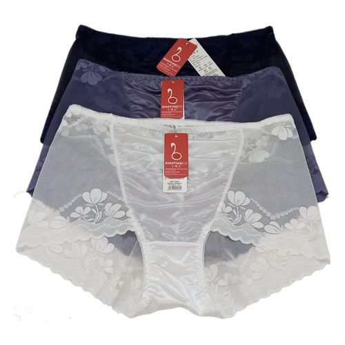 Ladies Lace Panties – Breathable, Comfortable & Silky Soft (Pack of 3) - Dark Blue, Purple, White