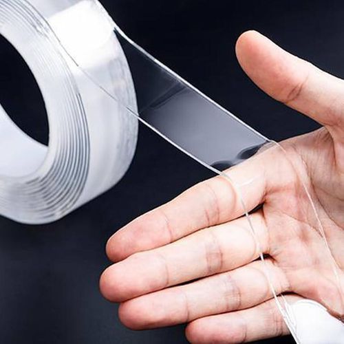 2 pieces Transparent Double Sided Mounting Tape,Anti Slip Transparent Adhesive Tape Strong Fixation Double Sided Tape Clear Two Sided Wall Tape for Paste Items,Household - 5 meters