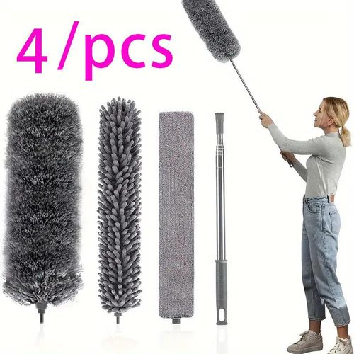 microfiber feather dusters with an extendable pole.