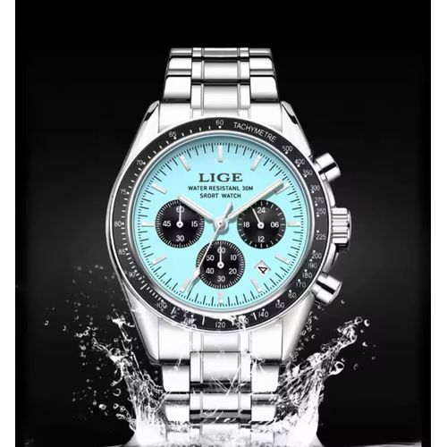 LIGE LG89137 Men’s Quartz Chronograph Watch – Multi-Function, 30M Water Resistant, with Gift Box