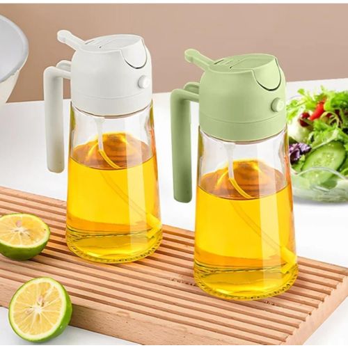 Oil Dispenser Bottle 2 in 1 Olive Oil Dispenser and Oil Spray Bottle,Oil Sprayer for Kitchen Cooking,Olive Oil Spray Bottle with Pourer,Oil Mister for Air Fryer,Salad,Frying,BBQ