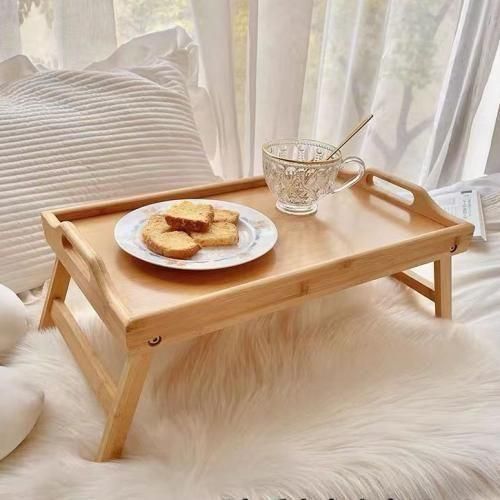 Breakfast In Bed Foldable Bamboo Tray