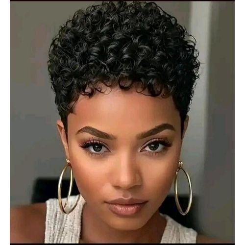 Natural Girl Wigs Short Curly Pixie Cut wig – Natural Looking Human Hair Style for Women